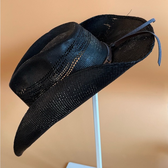 SCALA by Dorfman Unisex Black Straw Cowboy style Hat size large/Xlarge - Picture 2 of 16